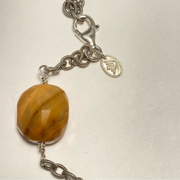 Silpada chunky stone necklace including yellow jade turquoise, jasper, and amber - Picture 2 of 9